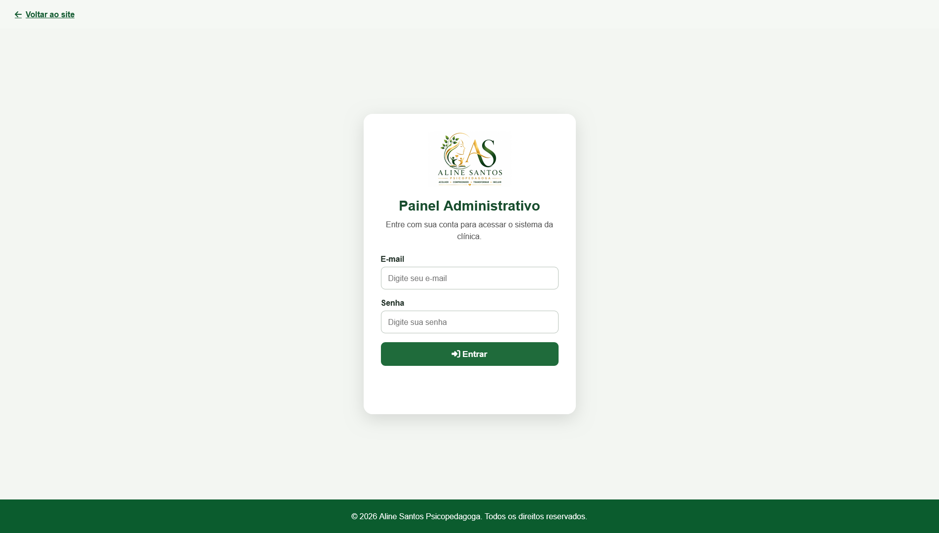 Login do painel administrativo